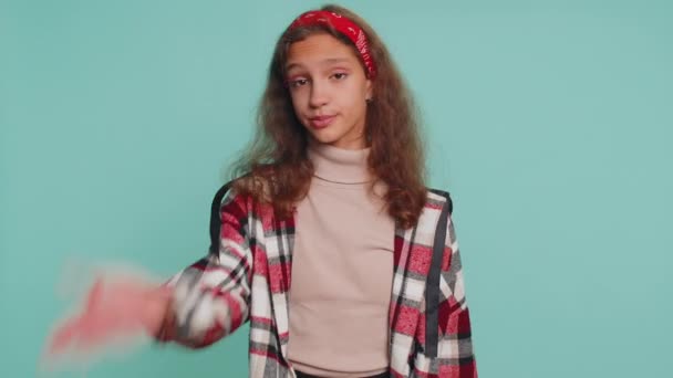 Ansiktspalm Skäms Dig Upprörd Ung Tonåring Barn Flicka Unge Som — Stockvideo