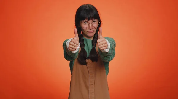 Bom Trabalho Bom Alegre Positivo Feliz Mulher Milenar Suéter Mostrando — Fotografia de Stock