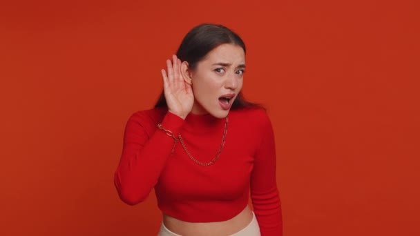 Cant Hear You What Young Woman Trying Hear You Looking — Stock videók