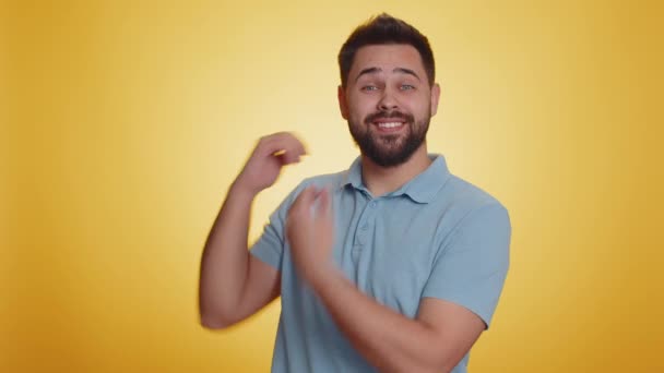 Man Raising Hands Asking What Why Reason Failure Demonstrating Disbelief — Stock Video