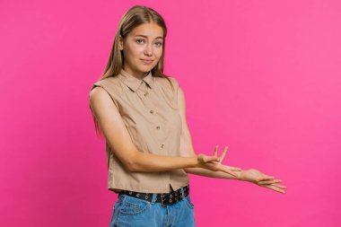 Woman raising hands asking what why reason of failure, demonstrating disbelief irritation by troubles trendy social media meme anti lifehacks ridicules people who complicate simple tasks for no reason