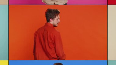 Gibi. Gülümseyen mutlu insanların kolajı, farklı cinsiyetler, farklı yaşlar, etnik kökenler işaret hareketini yükseltiyor, olumlu yanıt veriyor, iyi bir geri bildirim öneriyor, zaferi kutluyor, onaylıyor, katılıyor.