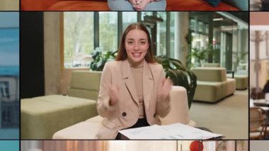 Mutlu, heyecanlı grup insanları erkekler çeşitli cinsiyetleri resmediyor, farklı çağlarda zaferi kutluyorlar neşeli bir gülümsemeyle kazanıyorlar iyi haberler alıyorlar büyük ikramiyeyi kazanıyorlar