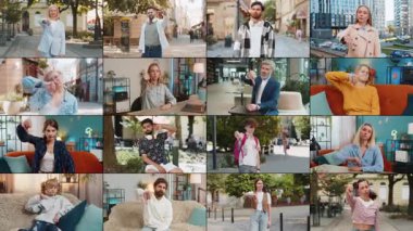 Hoşlanmamak. Mutsuz insanların kolajı farklı cinsiyetler, farklı yaşlar, etnik köken olumsuz geribildirim gösteren hayal kırıklığı tatminsizliği, olumsuz geribildirim gösteren hayal kırıklığı, hayal kırıklığı, başarısızlık, kaybetme