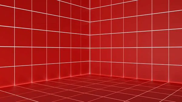 blank red wall in the red room.3d rendering.