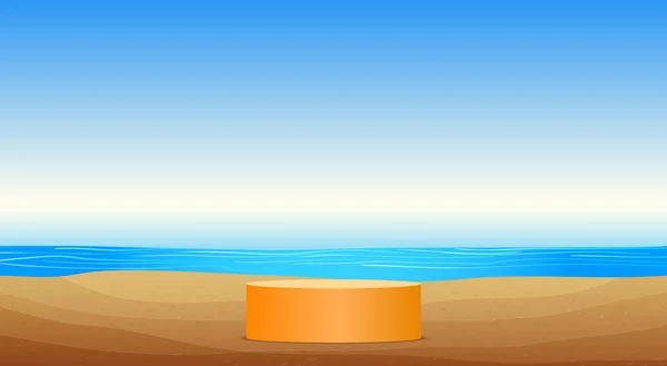 Narancs Pódium Napfény Strandon — Stock Vector