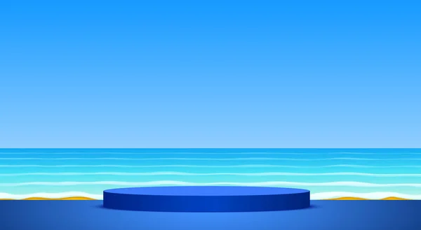 Голубой Подиум Солнечный Свет Пляже — стоковый вектор