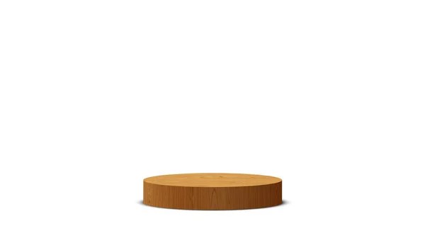ホワイト スタジオ ルームの木製の表彰台 — ストックベクタ