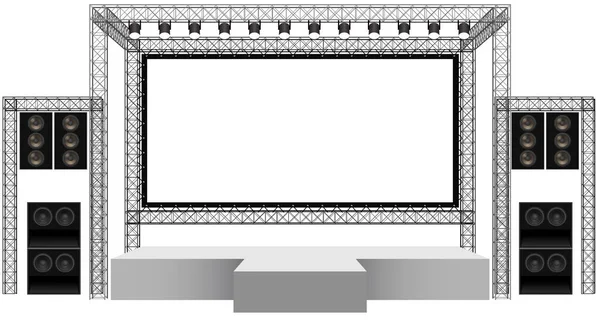 White Stage Speaker Backdrop Truss System White Background — Stock Vector