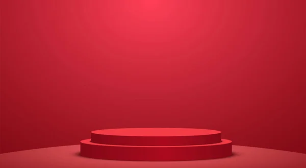 Rød Podium Lys Det Røde Studie Værelse – Stock-vektor
