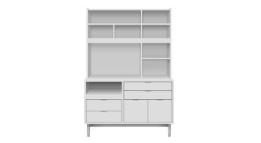 Beyaz arka planda beyaz vitrin