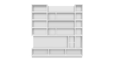 Beyaz arka planda beyaz vitrin