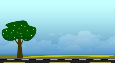 Yazın plajda yol manzarası