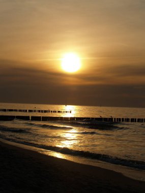 Baltık Denizi 'nde gün batımı, Kuehlungsborn' un maliyeti