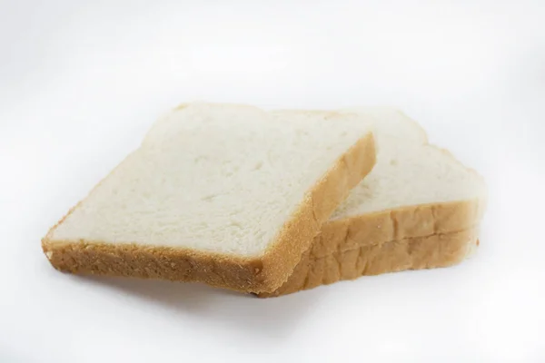 Нарезанный Хлеб Столе Белом Фоне — стоковое фото
