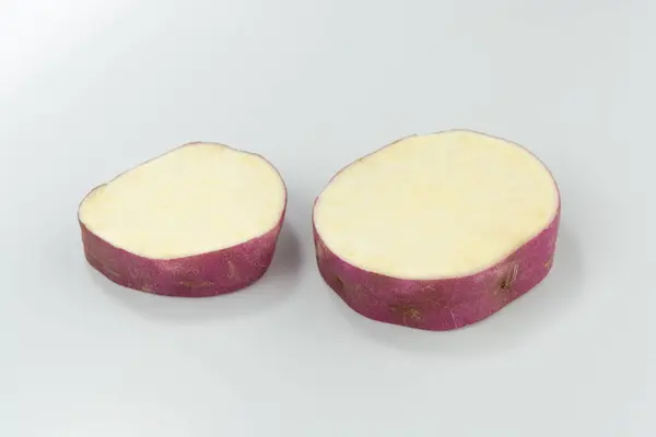 Sliceds Sweet Potato Slices White Background Fresh Vegetable — Stock Photo, Image