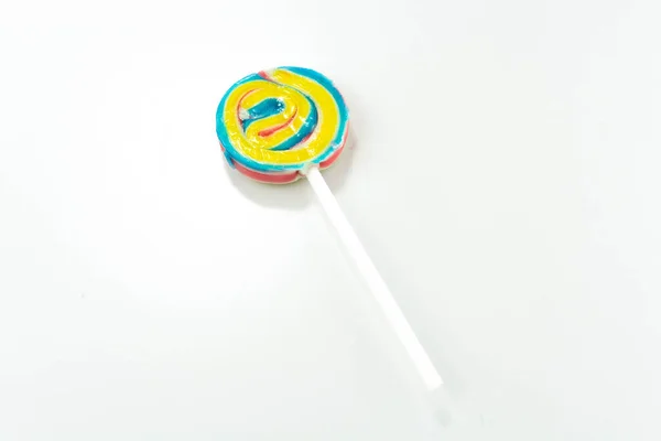 Close Colorful Lollipop White Background — Stock Photo, Image