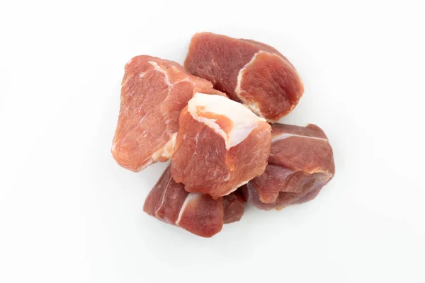 Fresh Raw Meat Fillet Isolated White Background Top View — Stock Photo, Image