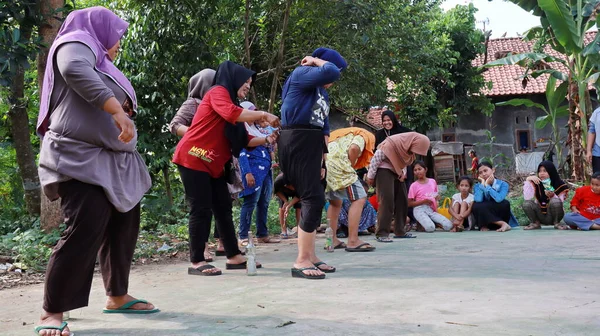 Люди Празднующие День Независимости Индонезии Соревнованиях Батанг Августа 2022 Года — стоковое фото