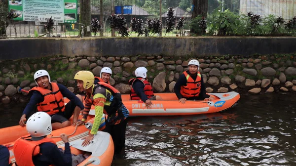 Fröhliches Team Beim Rafting Auf Einem Fluss Subang Oktober 2022 — Stockfoto