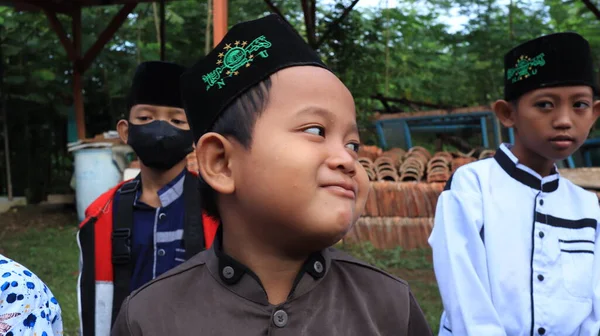 Skolelever Quran Utbildning Park När Deltar Firandet Nationella Santri Dag — Stockfoto