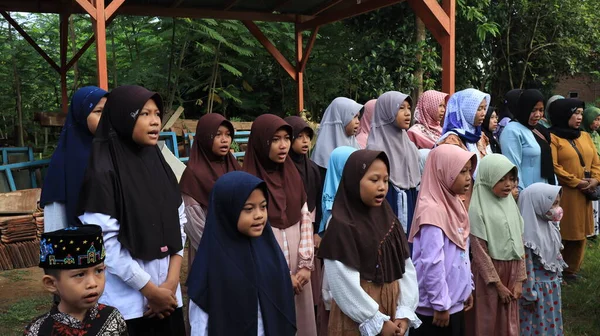 Studenti Della Scuola Quran Education Park Mentre Frequentano Commemorazione Della — Foto Stock