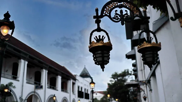 Semarang Eski Şehir Turizm Bölgesi Nin Atmosferi Loş Işık Bulanık — Stok fotoğraf