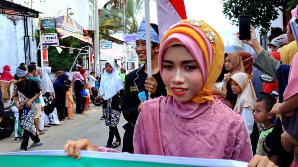 Endonezya Vatandaşları Santri Günü Sokak Geçidiyle Kutluyor Pekalongan Ekim 2022 — Stok fotoğraf
