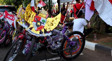 Image of statue of Garuda Pancasila, the Republic of Indonesia's national symbol Batang Indonesia 19 August 2022