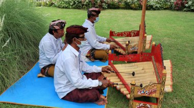 Artists playing Balinese gamelan, Bali December 7 2022