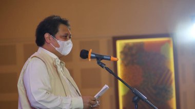 Portrait of Airlangga Hartarto Chairman of Golongan Karya Party Pekalongan, September 17 2021