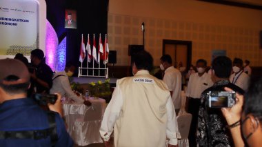 Portrait of Airlangga Hartarto Chairman of Golongan Karya Party Pekalongan, September 17 2021