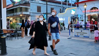 The atmosphere of the Semarang Old Town Tourist Area in the afternoon with dim light and blurry pictures Semarang Indonesia, 22 October 2022