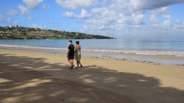 beautiful morning atmosphere at Jimbaran beach, Bali island December 9 2022