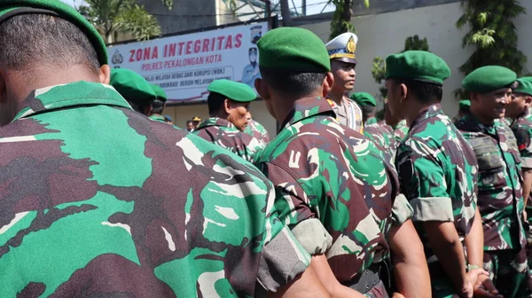 Indonéz Hadsereg Tni Katonai Parádét Tart Pekalongan Indonéziában 2023 Február — Stock Fotó