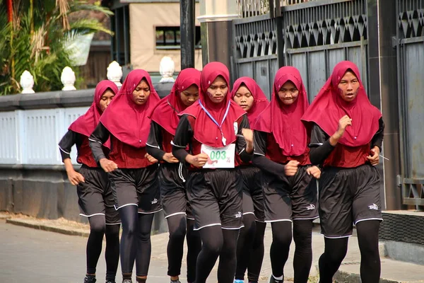 Grupo Participantes Para Concurso Pie Conmemoración Del Día Independencia Indonesia — Foto de Stock