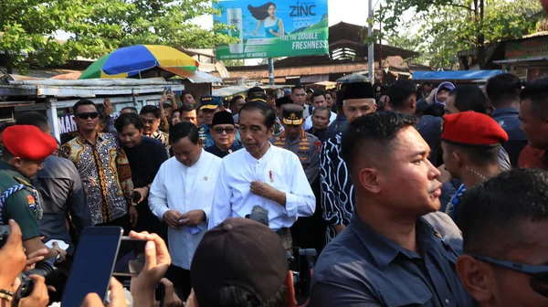 Президент Индонезии Джоко Видодо Ора Джокови Время Посещения Традиционного Рынка — стоковое фото