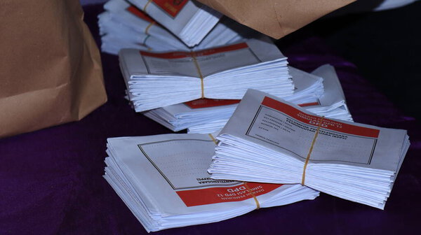 Атмосфера голосования на TPS Tempat Pemungutan Suara (Индонезийский избирательный участок), индонезийский отбор Pekalongan 31 января 2024