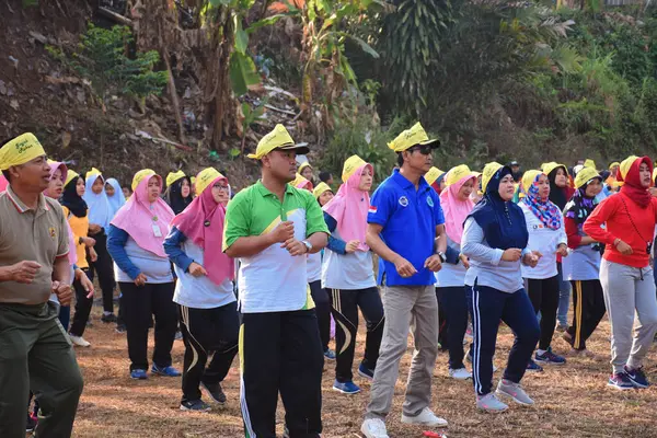 stock image People exercise together in the park happily, Pekalongan Indonesia January 3 2024