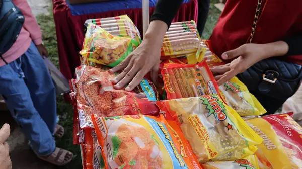 stock image Frozen packaged food sales in the market, Pekalongan Indonesia June 14 2024