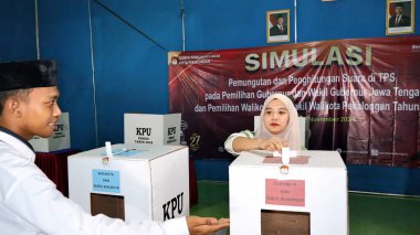 Voting and counting process in the election, Pekalongan Indonesia, November 11 2024 clipart