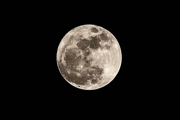 Close up of a super moon on black background,Moon at largest also called supermoon.