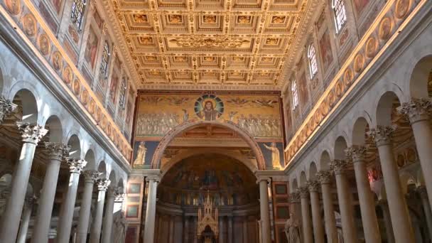 Papal Basilica Saint Paul Walls One Four Papal Basilicas Rome — Vídeo de stock