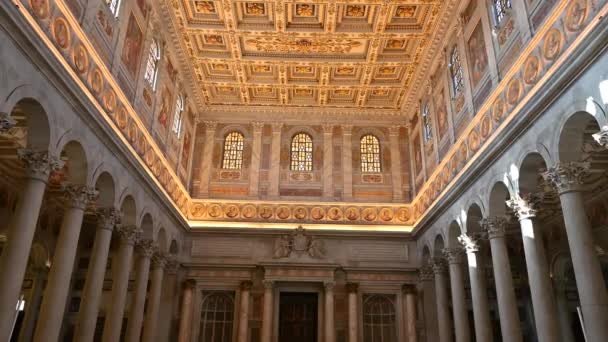 Szent Pál Pápai Bazilika Falakon Kívül Egyike Négy Római Pápai — Stock videók