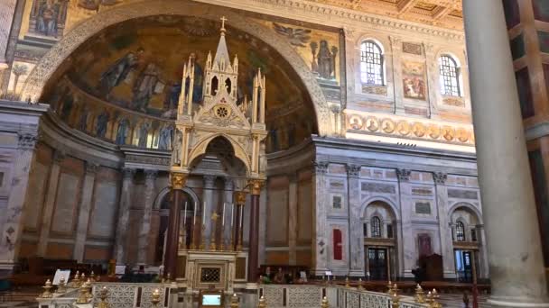 Papal Basilica Saint Paul Walls One Four Papal Basilicas Rome — Stockvideo