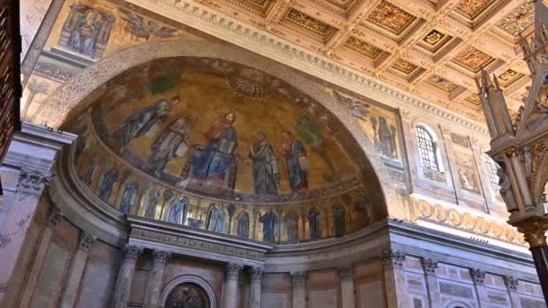 Papal Basilica Saint Paul Walls One Four Papal Basilicas Rome — Stockvideo