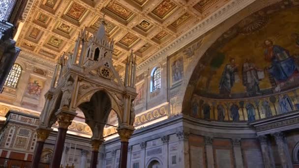 Papal Basilica Saint Paul Walls One Four Papal Basilicas Rome — Vídeo de Stock