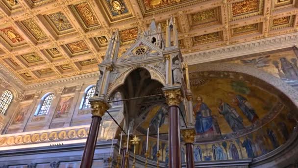 Papal Basilica Saint Paul Walls One Four Papal Basilicas Rome — Vídeo de Stock