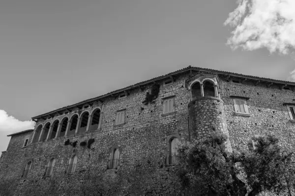 Castello Occupa Una Parte Sostanziale Dell Antico Borgo Costruito Intorno — Foto Stock