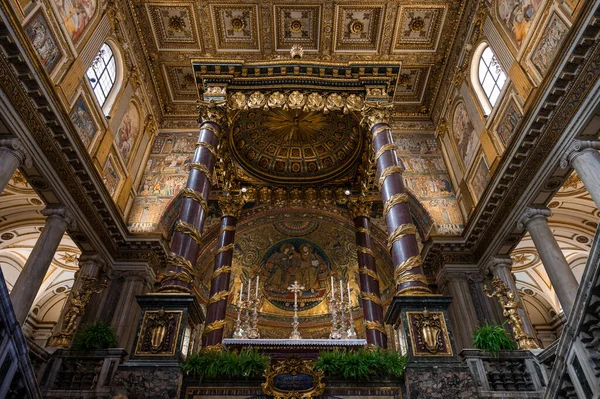 サンタ マリア マッジョーレ大聖堂 Santa Maria Maggiore ローマの四大聖堂の一つで シピオ山頂のエスキリーノ広場 Rione Monti — ストック写真
